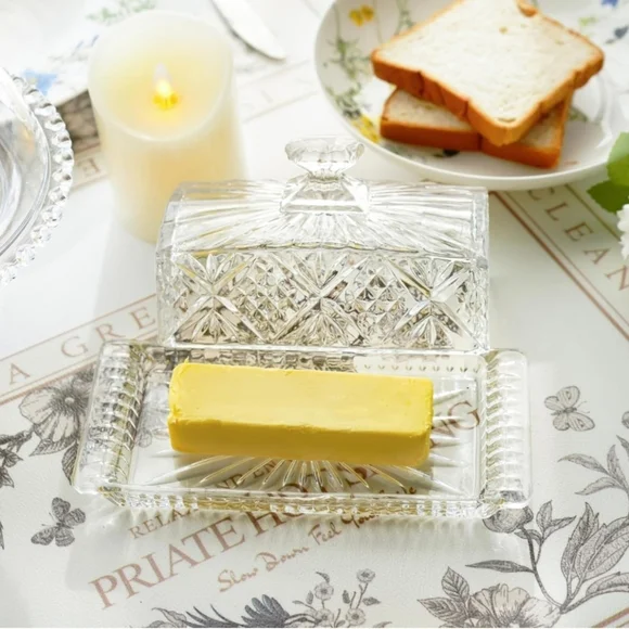 Butter Dish with Lid, Dublin Crystal Collection, 8", Clear NEW With BOX Vintage - Picture 5 of 7